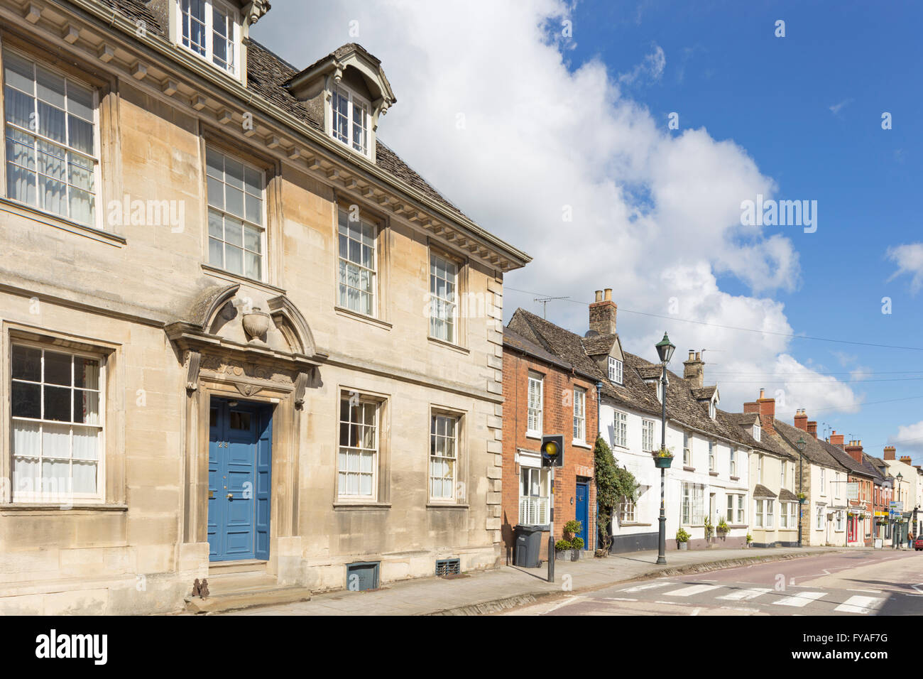 Beaux bâtiments dans la ville historique de Cricklade, Wiltshire, England, UK Banque D'Images