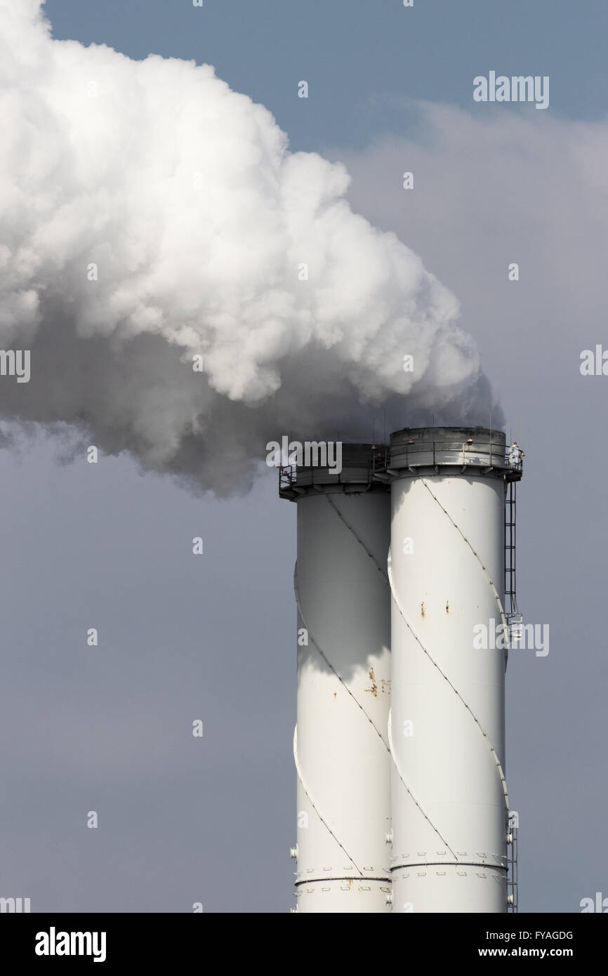Les tuyaux de l'usine d'émissions de fumée Banque D'Images