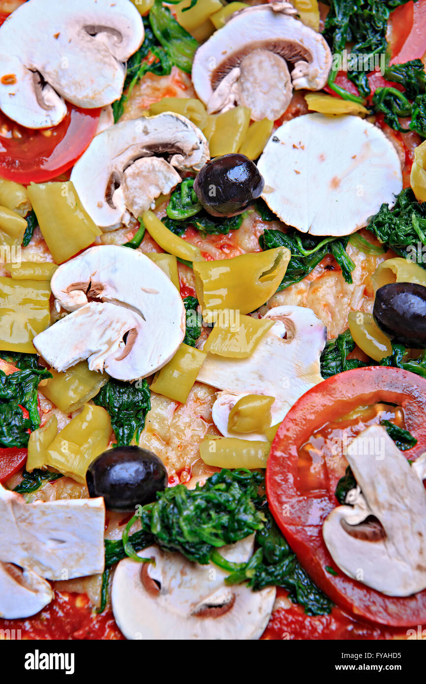Près d'un arrêt de la plaque avec la Pizza Banque D'Images