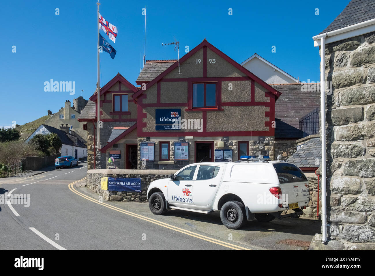 Station de sauvetage de la RNLI Criccieth, Gwynedd, Pays de Galles, Royaume-Uni Banque D'Images