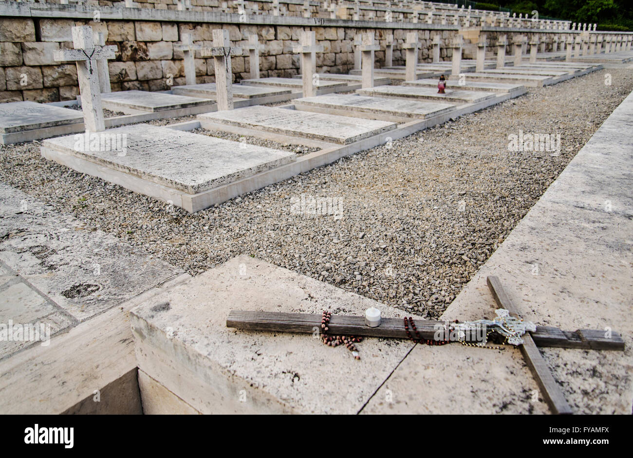 La DEUXIÈME GUERRE MONDIALE dans le cimetière polonais Monte Cassino, Italie Banque D'Images