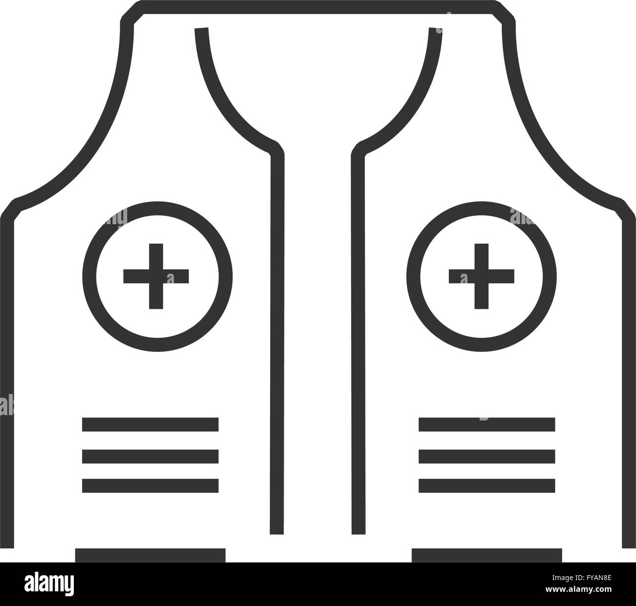 L'icône de la ligne chemise ambulancier et icône médical Illustration de Vecteur