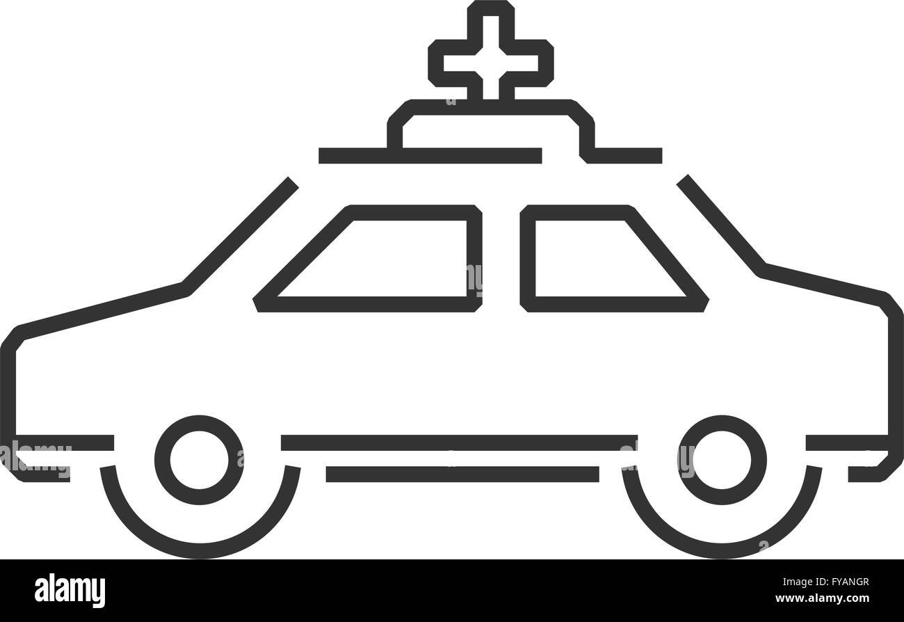 Icône ligne Salon de voiture ambulance icône de voiture Illustration de Vecteur