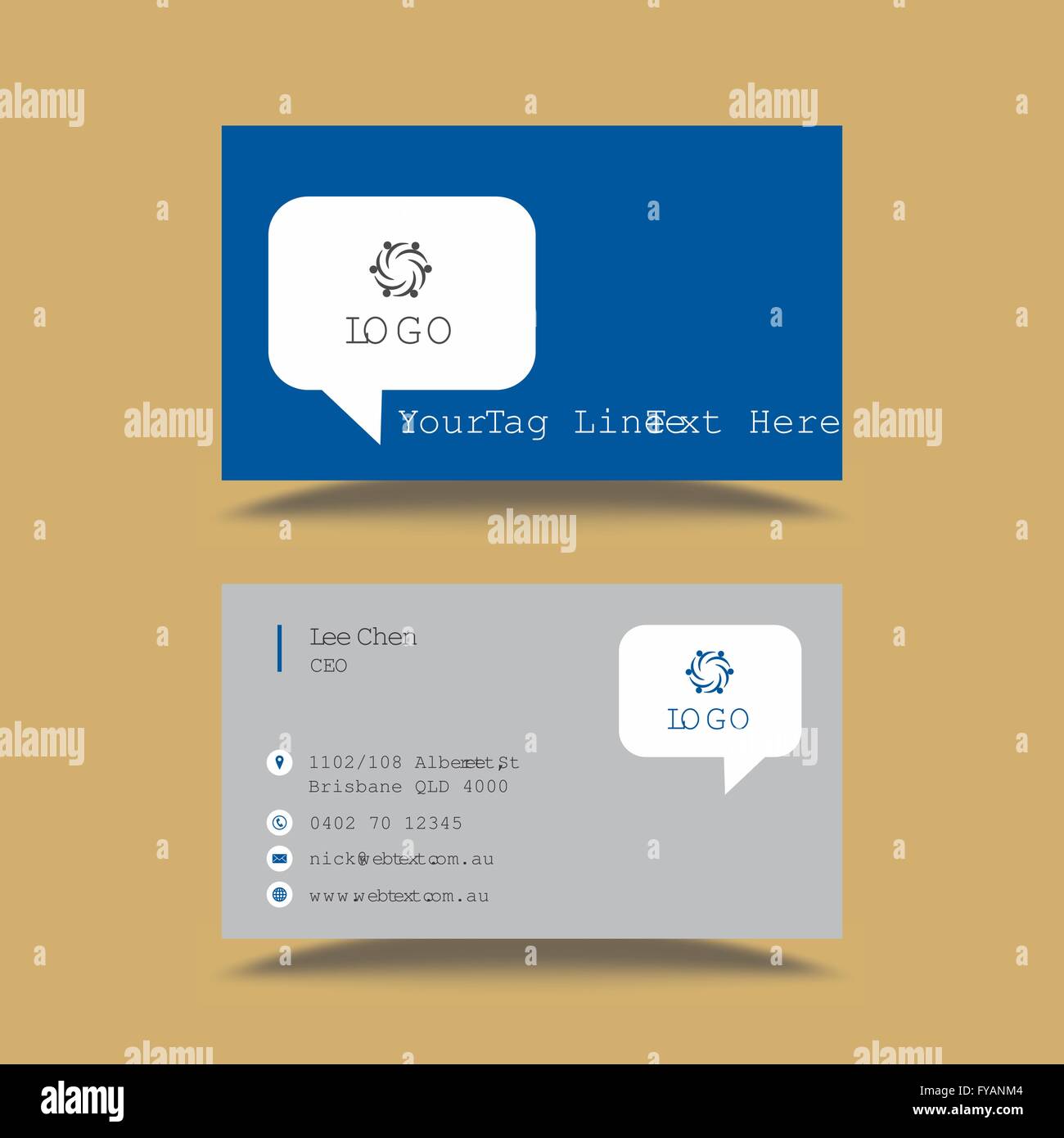 Modèle de conception de carte de visite professionnelle Illustration de Vecteur