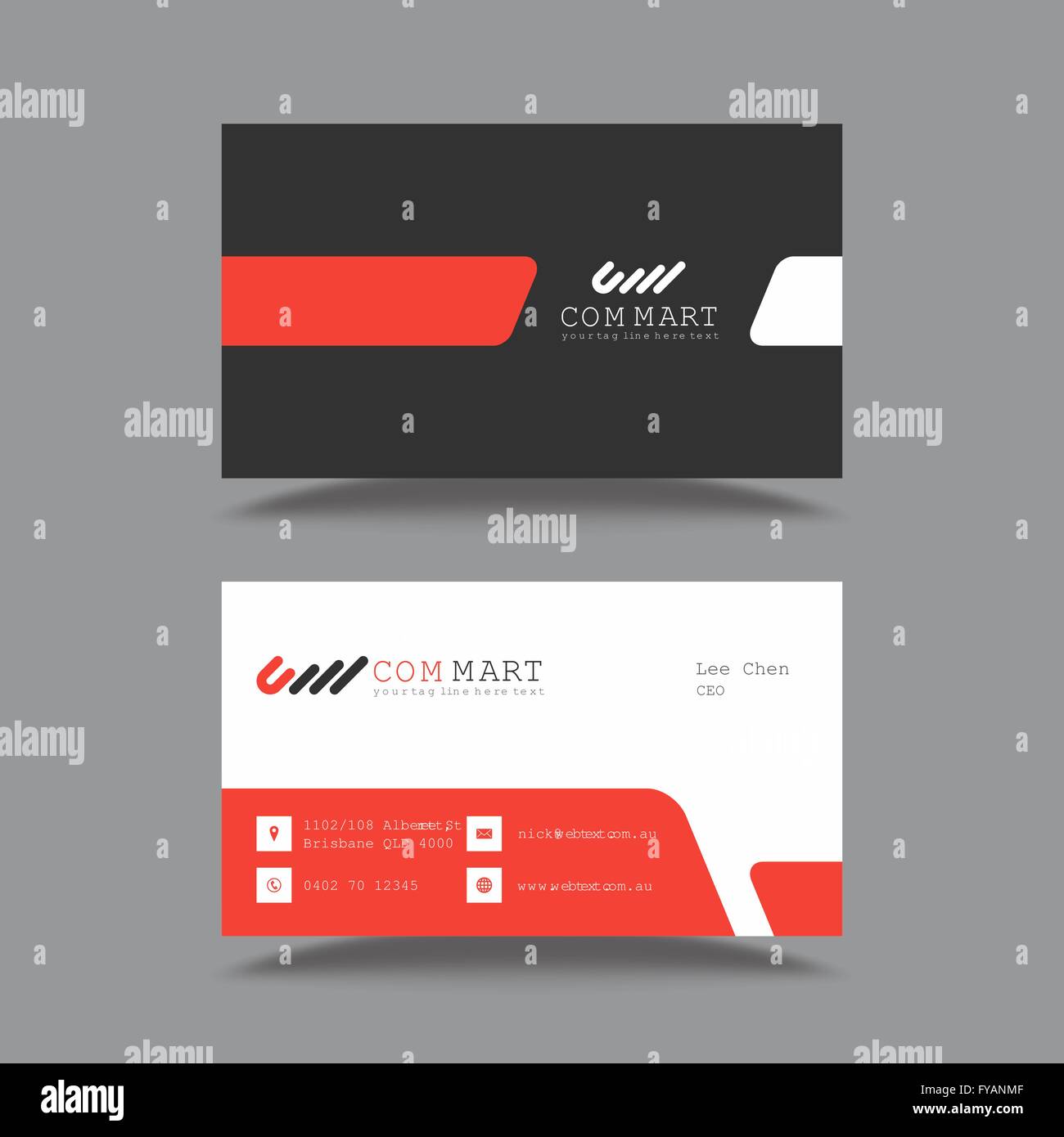 Modèle de conception de carte de visite professionnelle Illustration de Vecteur