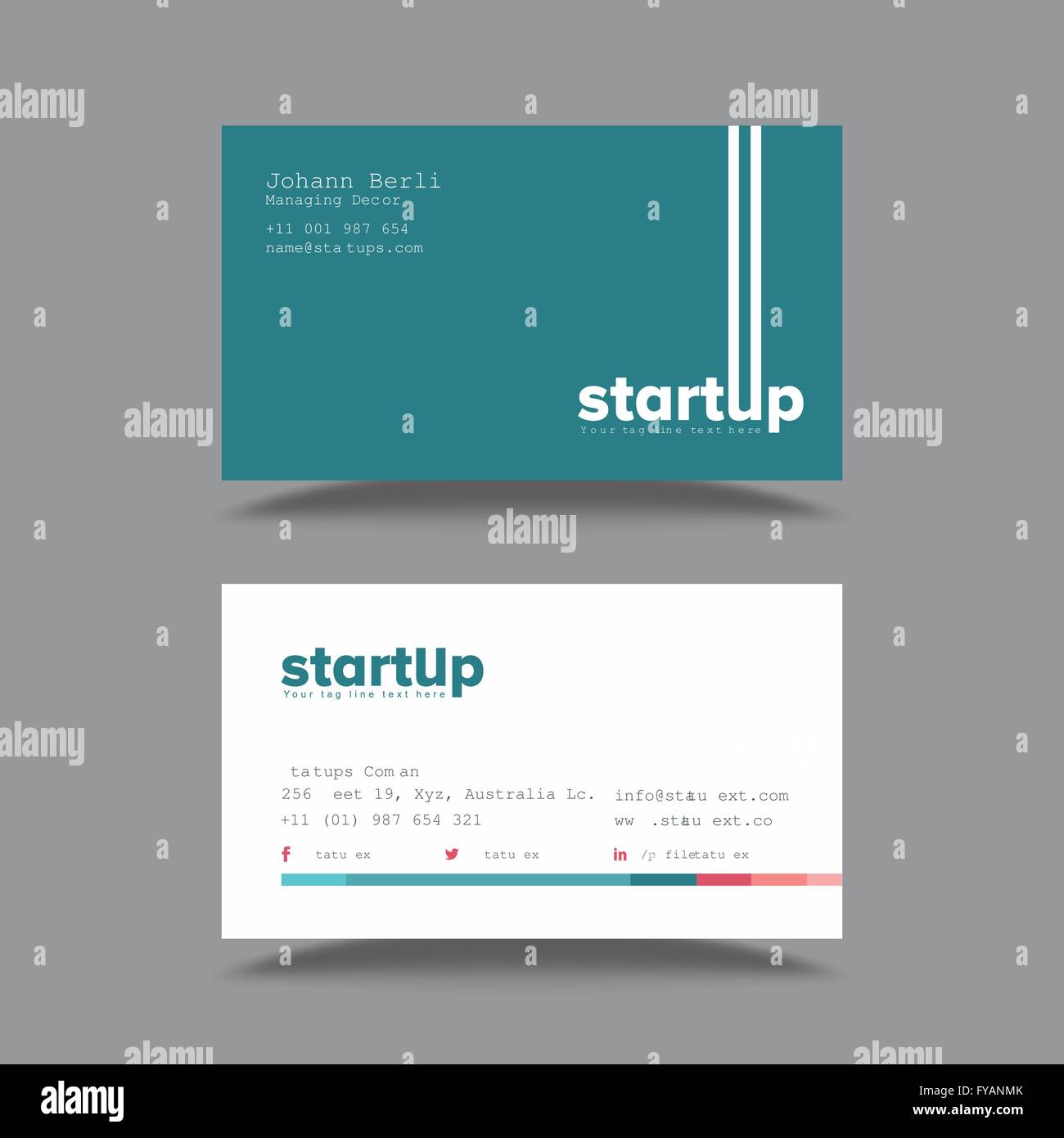 Modèle de conception de carte de visite professionnelle Illustration de Vecteur