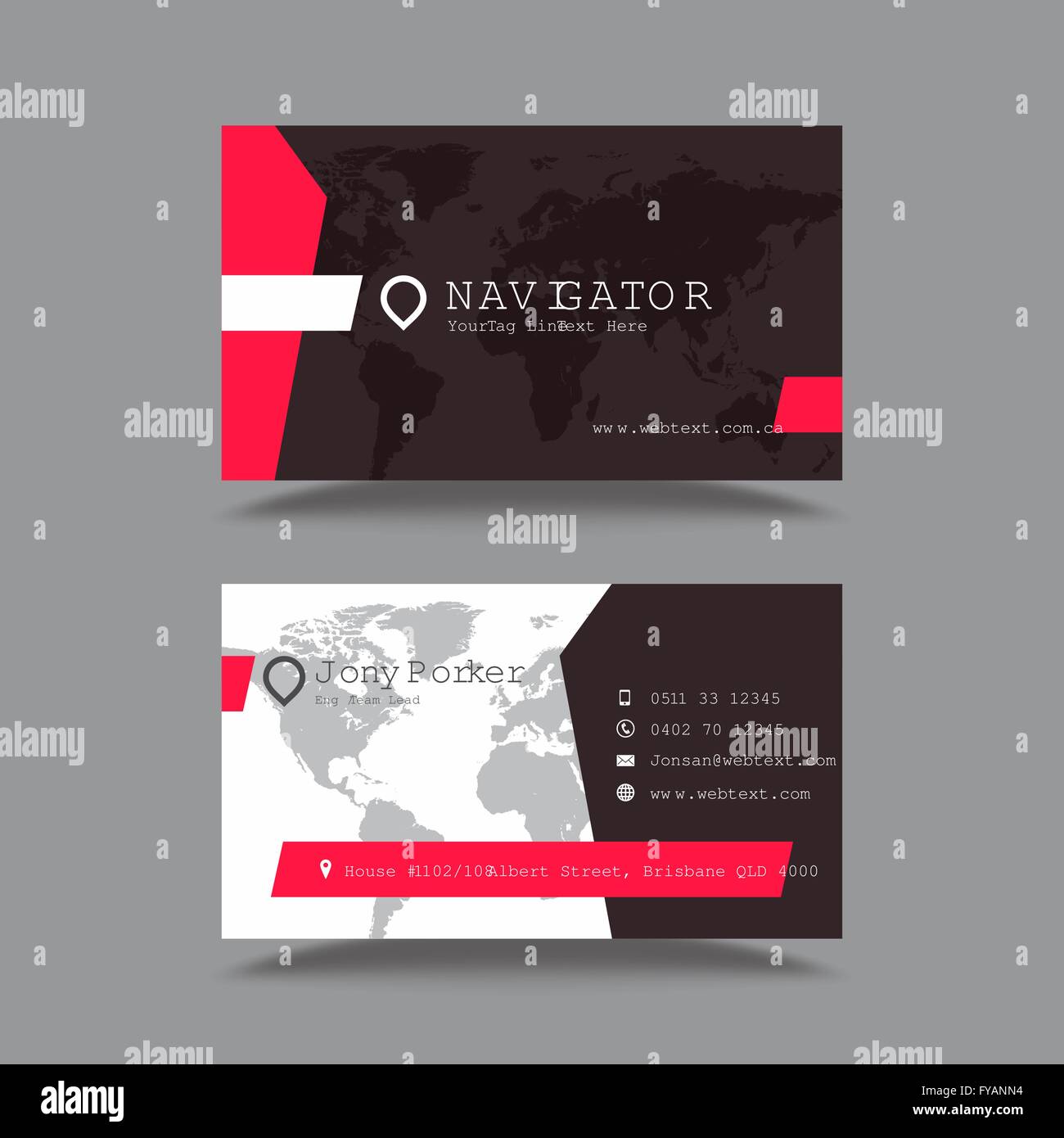 Modèle de conception de carte de visite professionnelle Illustration de Vecteur
