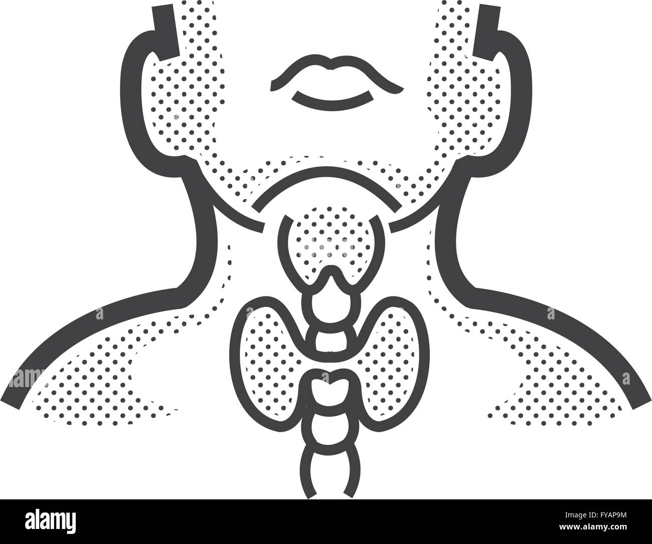 Le larynx, Médecins Oto-rhino-laryngologie icon Illustration de Vecteur
