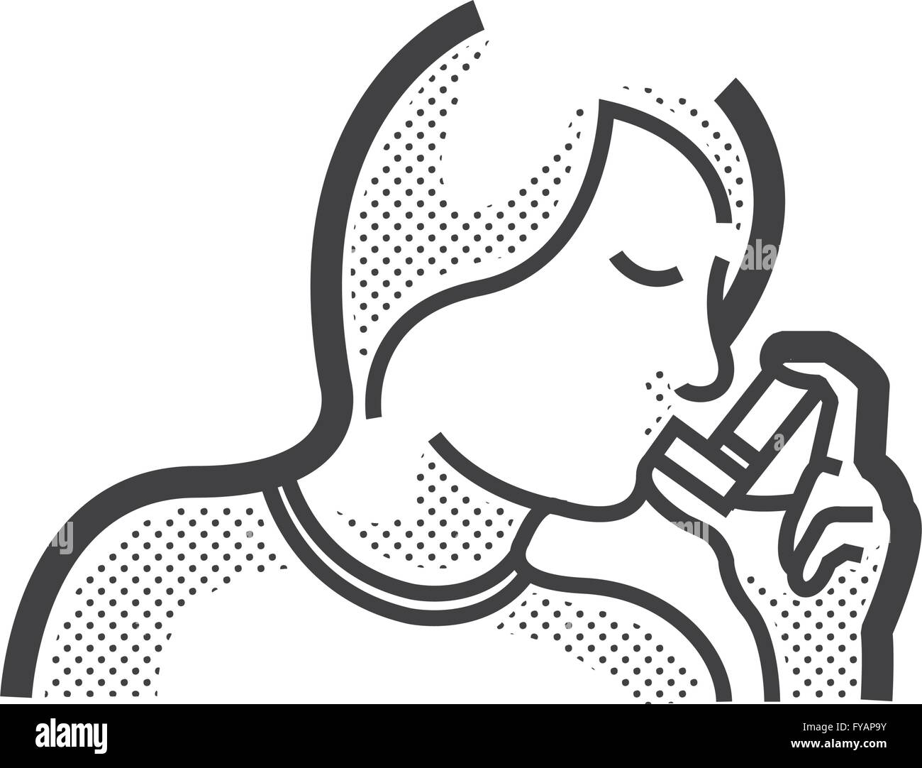 Oto-rhino-laryngologie, en utilisant l'icône de l'inhalateur d'asthme Illustration de Vecteur