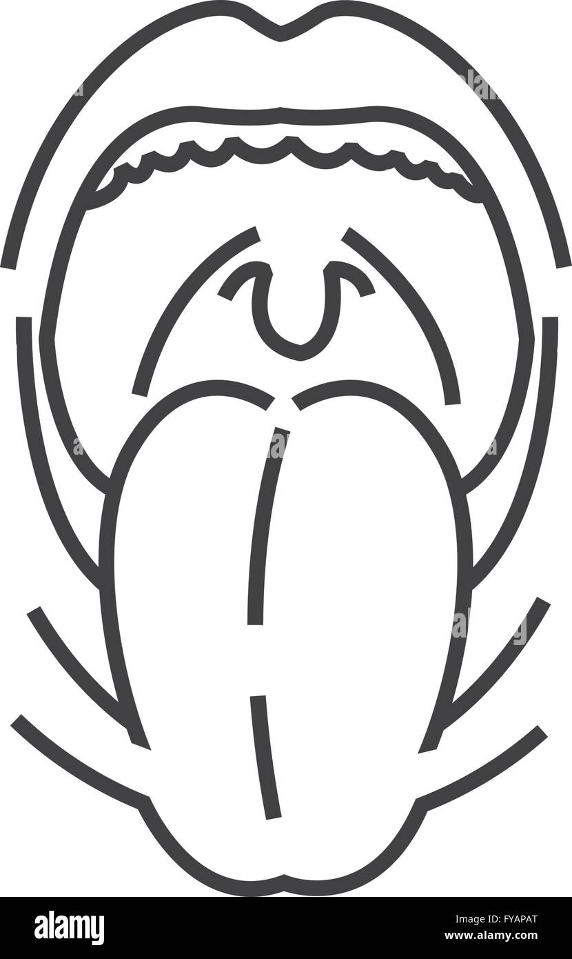 L'amygdalite, Médecins Oto-rhino-laryngologie, icône de style d'icône de ligne Illustration de Vecteur