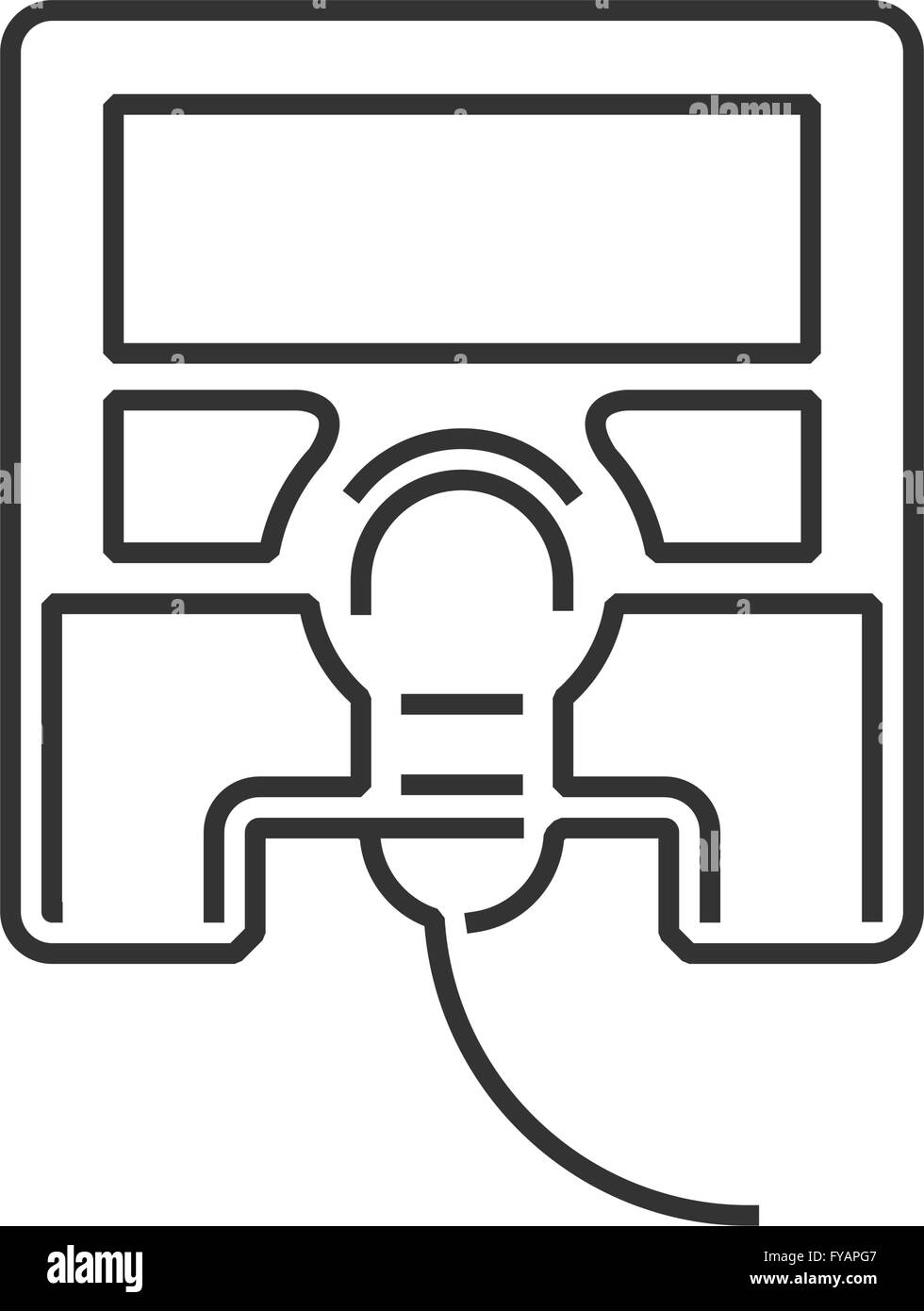 L'icône l'icône de la ligne de dispositif médical, soins de santé de surveiller Illustration de Vecteur