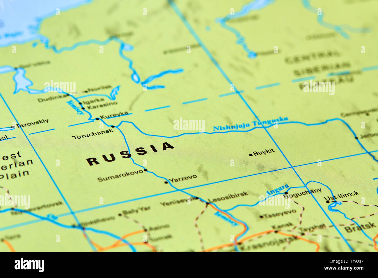 La Russie, plus grand pays sur la carte du monde Banque D'Images