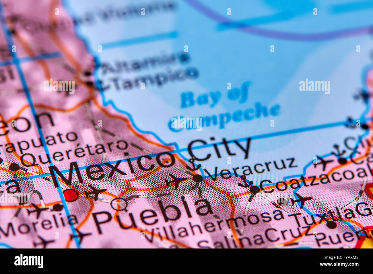 La ville de Mexico, capitale du Mexique sur la carte du monde Banque D'Images