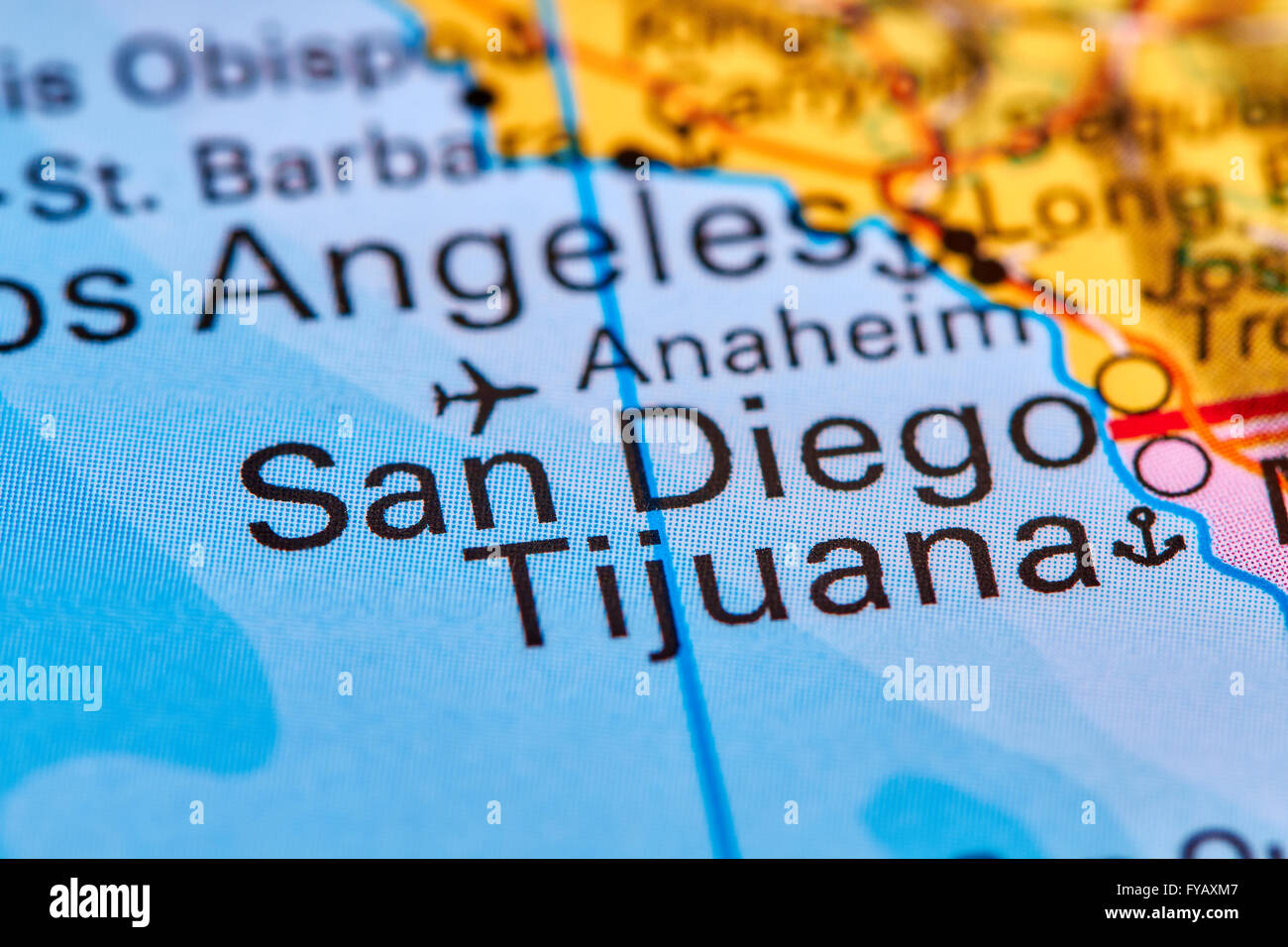 San Diego, USA en ville sur la carte du monde Banque D'Images