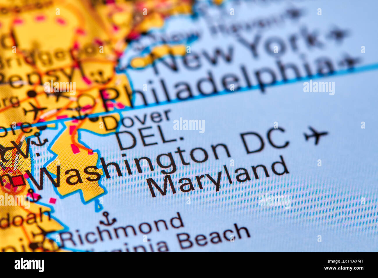 Washington Dc La Capitale Des Usa Sur La Carte Du Monde Photo Stock Alamy