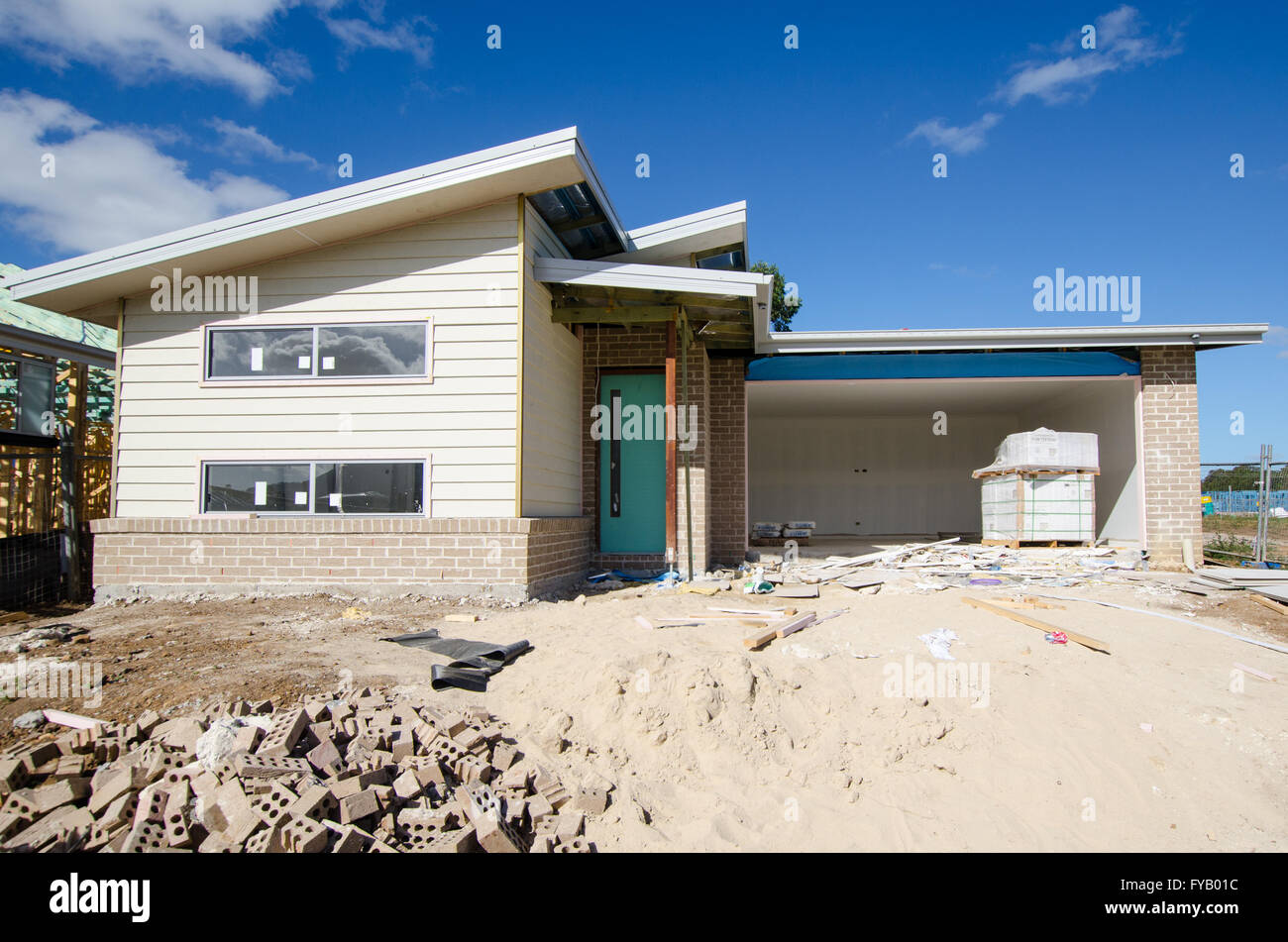 La construction de nouvelles maisons en Australie Banque D'Images