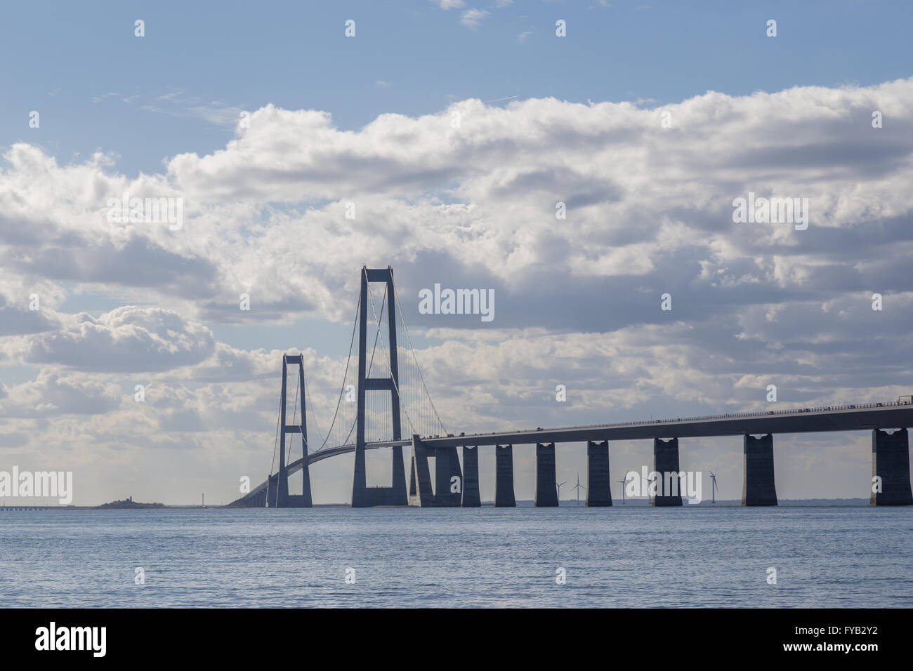 Photo de la Grande Ceinture Suspension Bridge au Danemark Banque D'Images