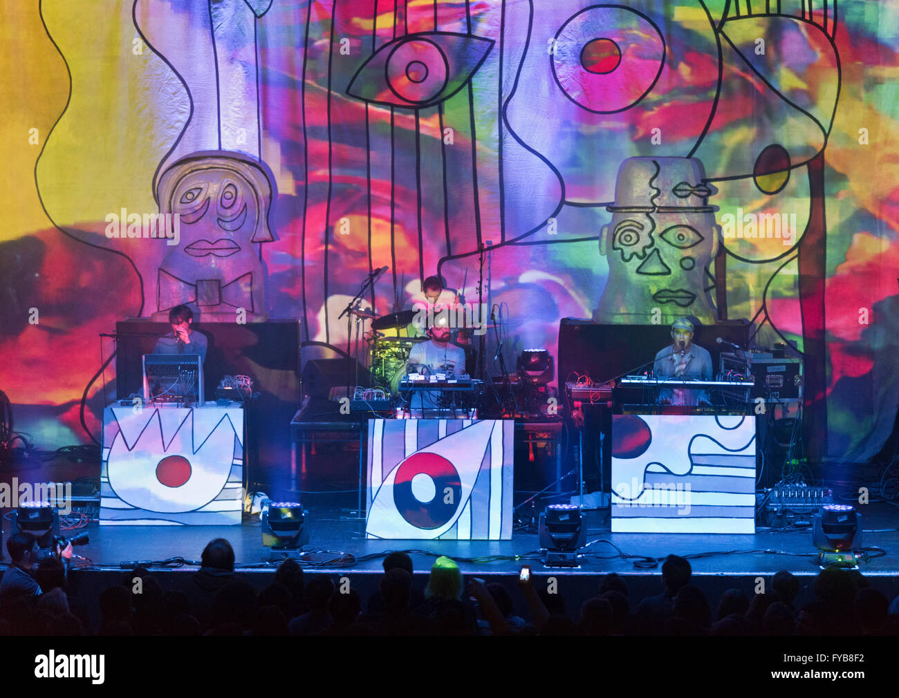 Animal Collective nous experimental band en concert à l'O2 Apollo, Manchester, UK, 13 avril 2016. Banque D'Images