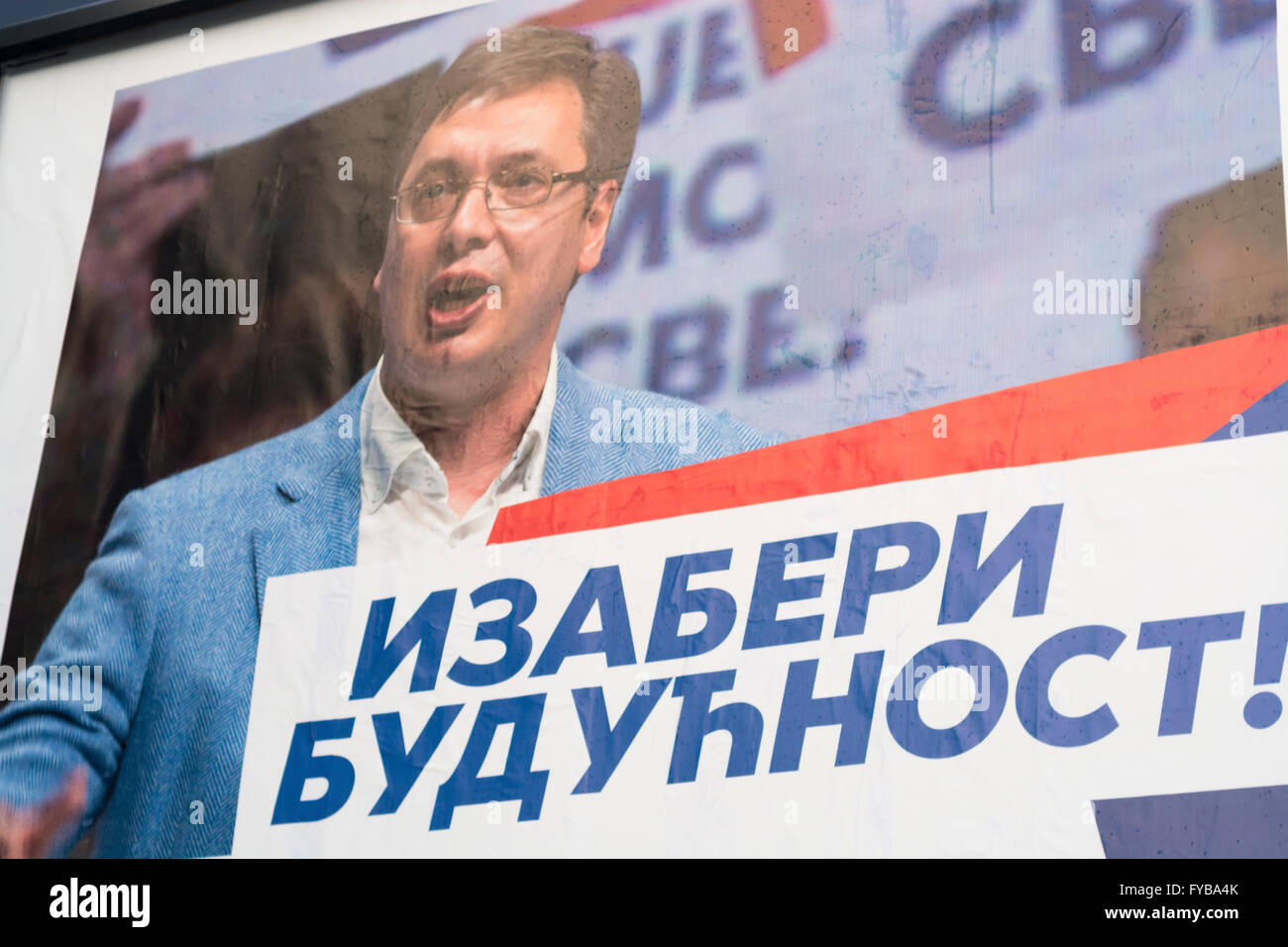 Belgrade, Serbie. 24 avril, 2016. 29. La campagne électorale parlementaire serbe de Billboard, chef du parti progressiste serbe Aleksandar Vucic, Crédit : Adam Radosavljevic/Alamy Live News Banque D'Images