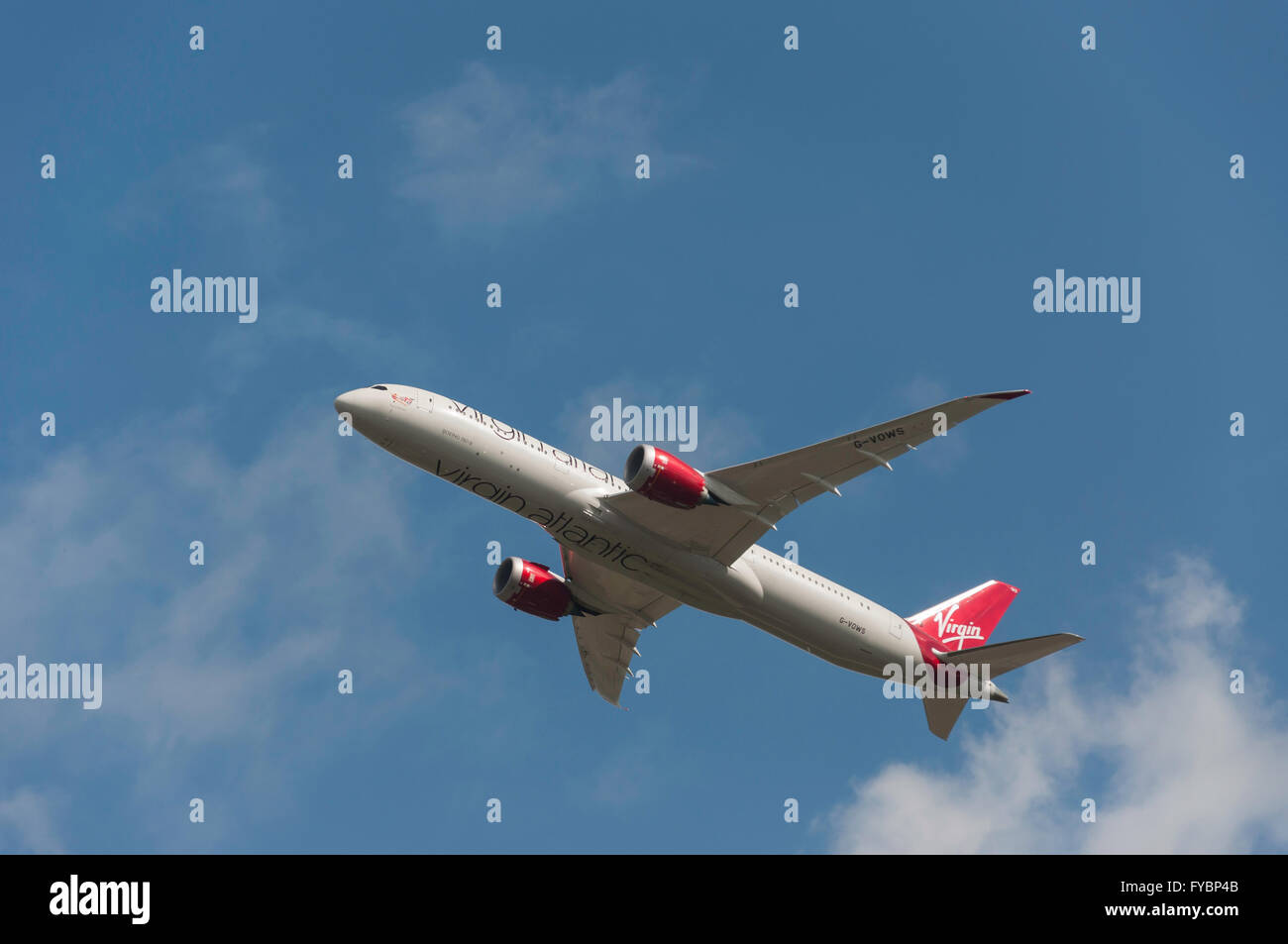 Virgin Atlantic Boeing 787 Dreamliner avions qui décollent de l'aéroport de Heathrow, Londres, Angleterre, Royaume-Uni Banque D'Images