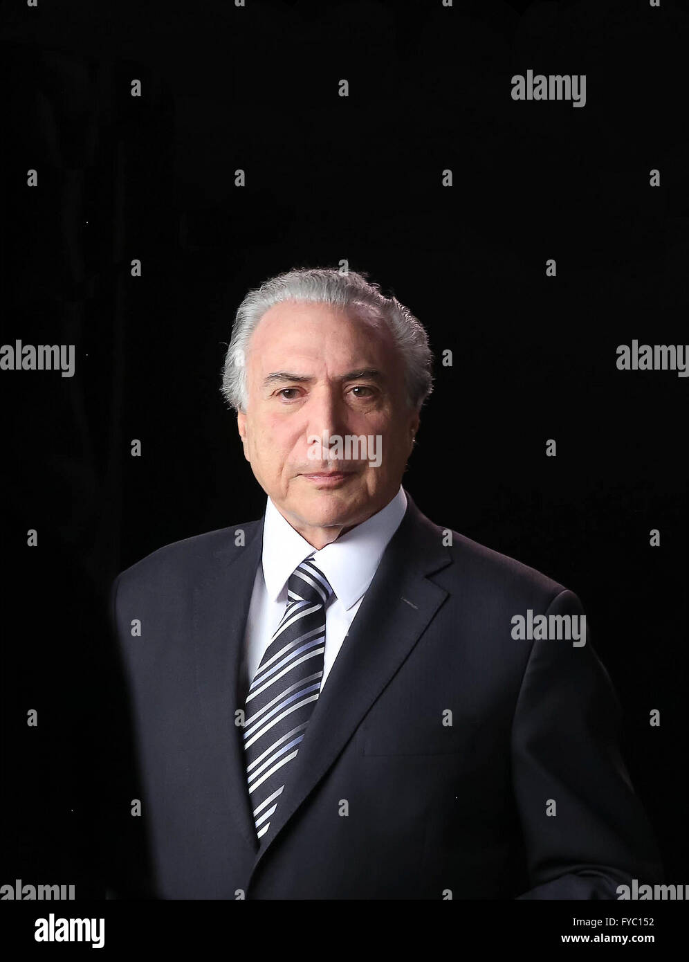 Vice-président Michel Temer brésilien le 19 août 2015 portrait à Brasilia, Brésil. Banque D'Images