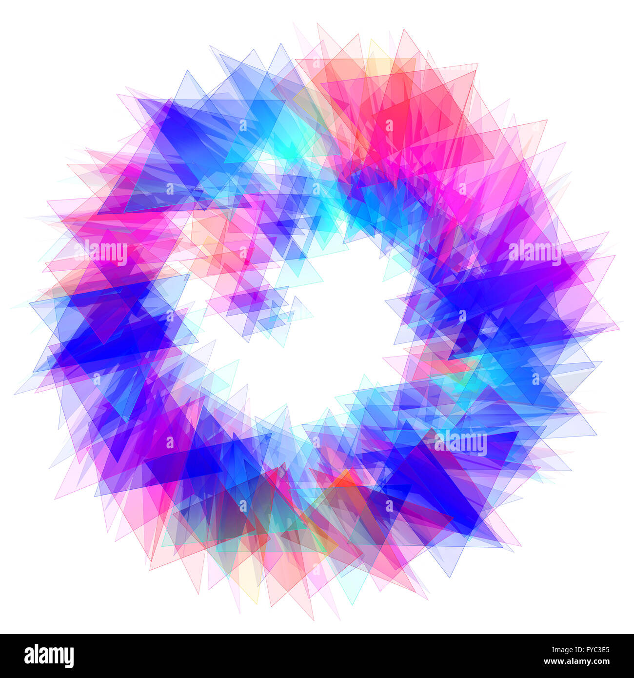 3D illustration de cercle de couleur sont constitués de triangles de structure Banque D'Images