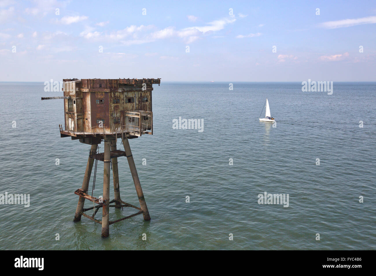 Forts de marine Maunsell - Sables rouges forts de la mer Banque D'Images