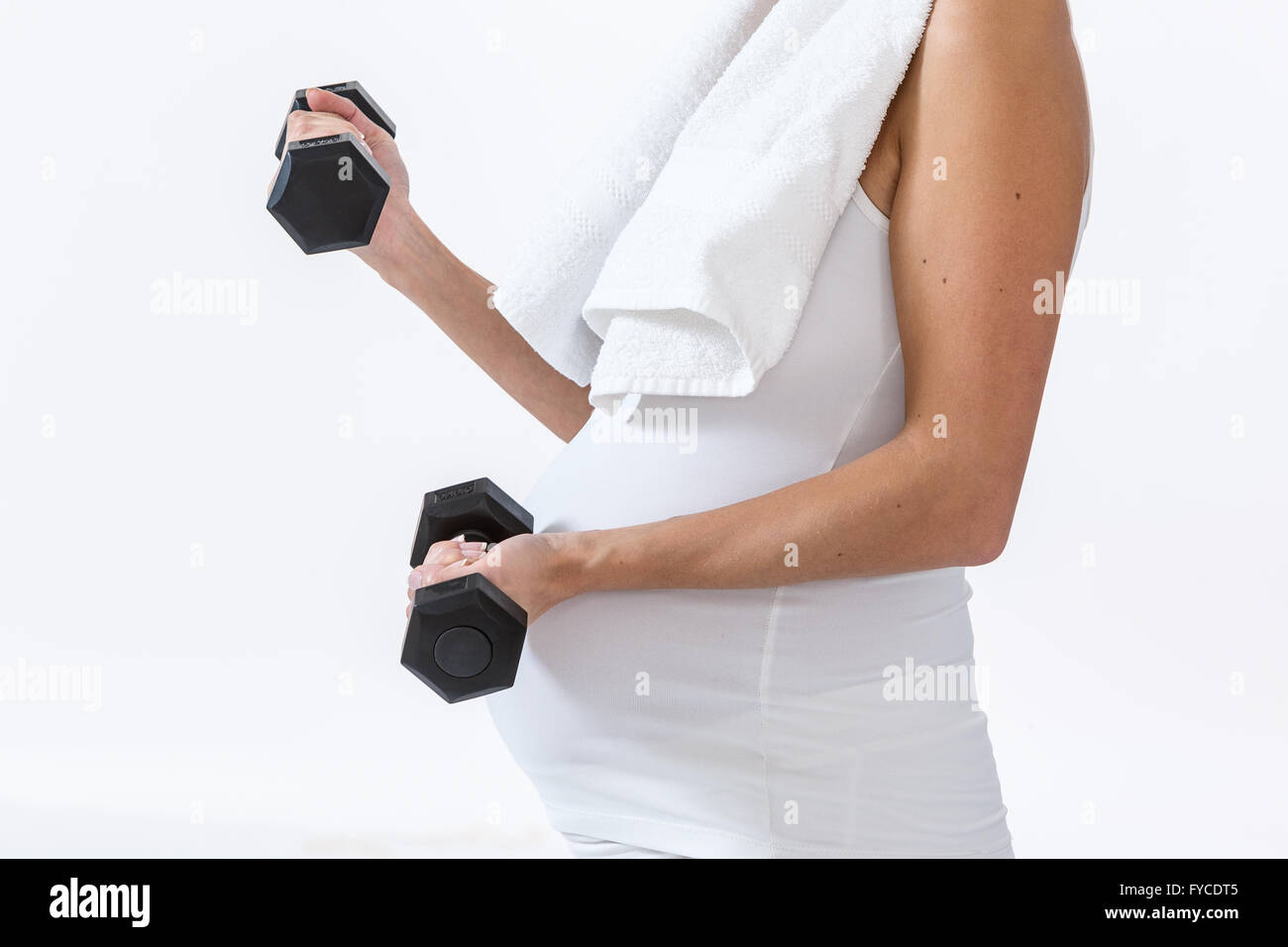 Femme enceinte LA PRATIQUE DU SPORT Banque D'Images