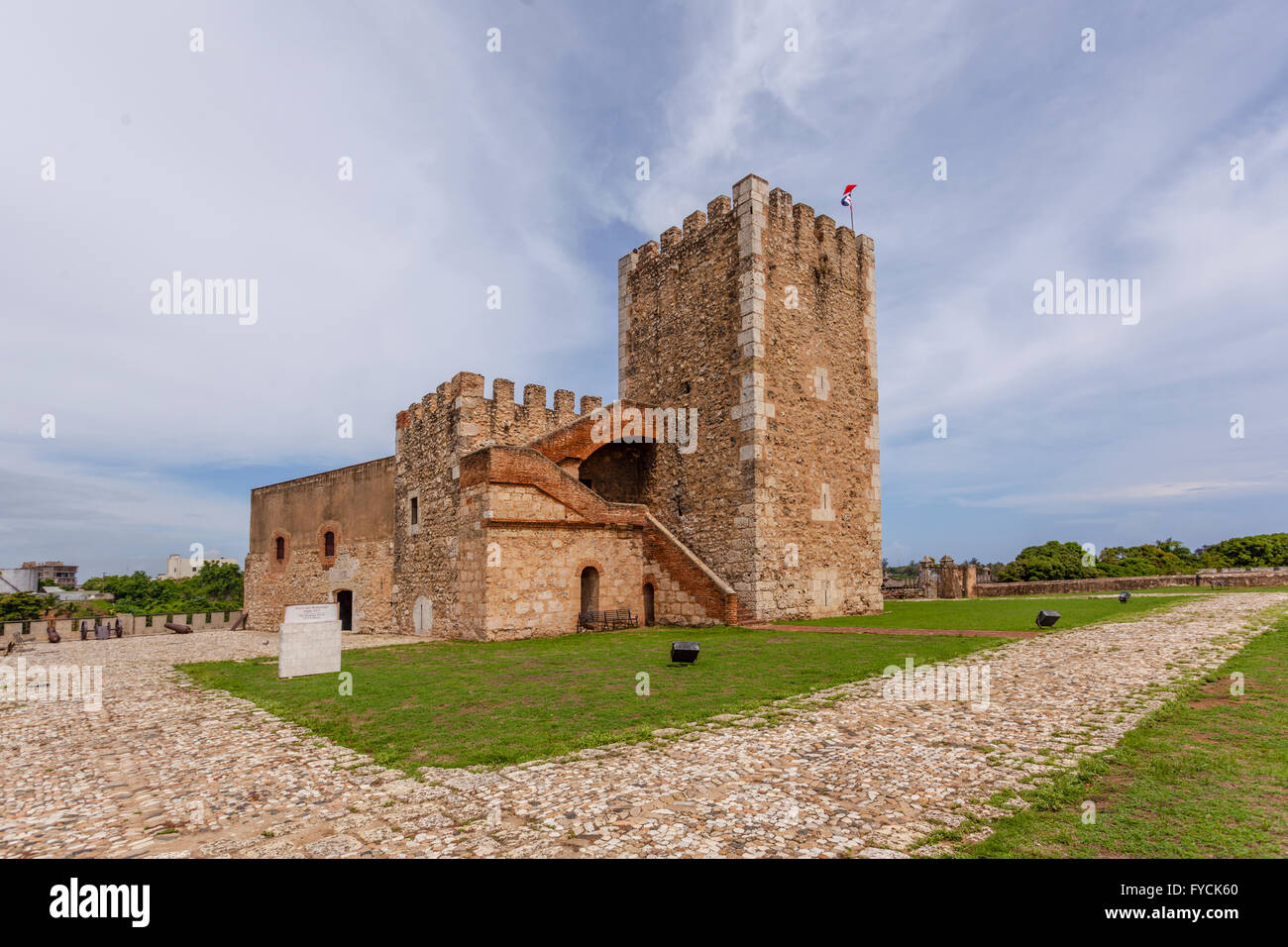 Fortaleza Ozama, Torre De Homenaje, XVI siècle, site du patrimoine mondial de l'Zona Colonial, Santo Domingo Ville Banque D'Images