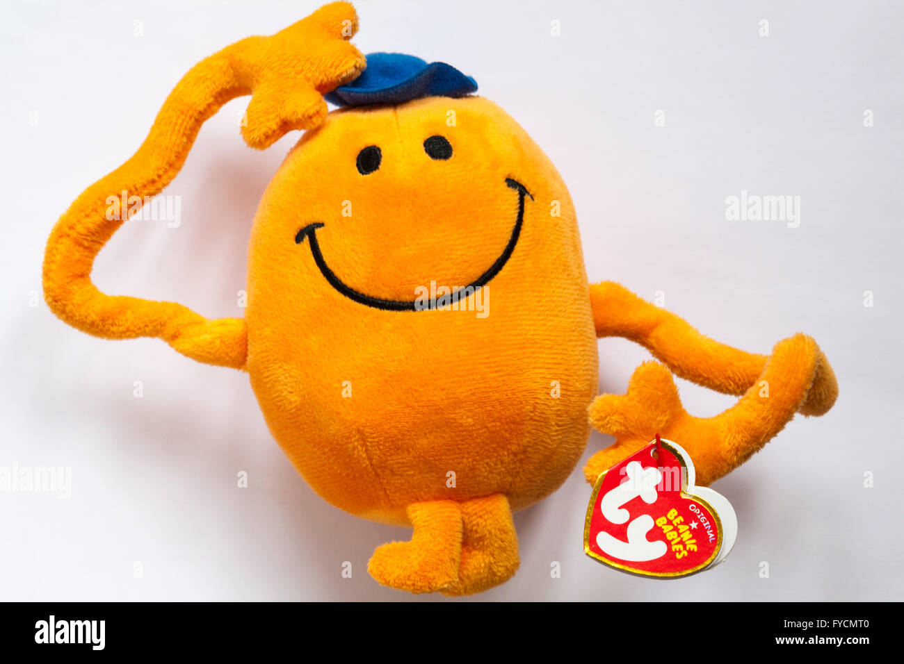 Origine TY beanie babies Mr Tickle adorable en peluche douce de la série Mr Men isolé sur fond blanc Banque D'Images