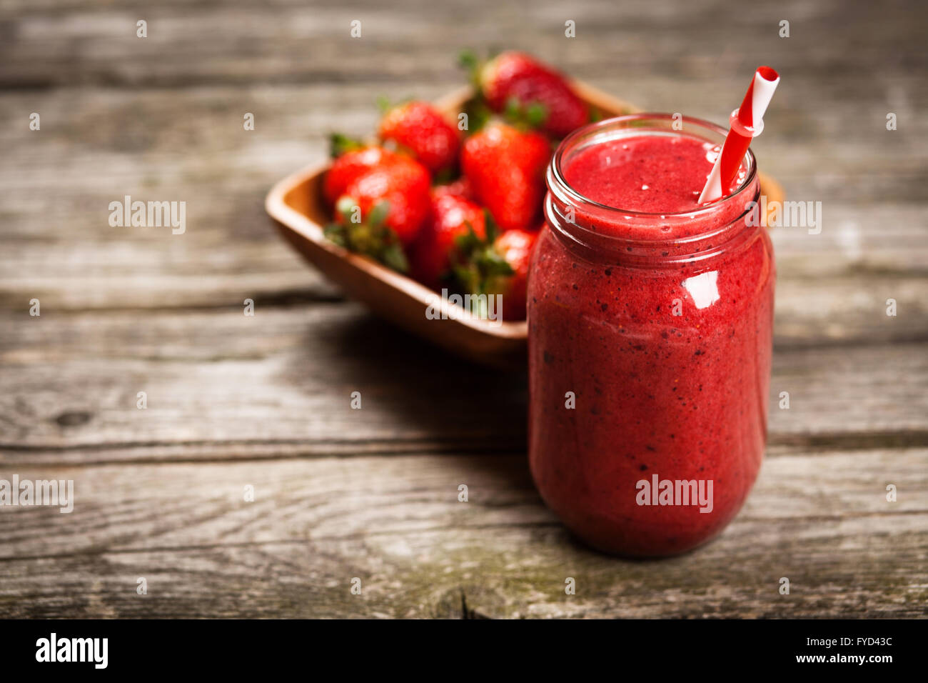 Smoothie aux fraises fraîches Banque D'Images