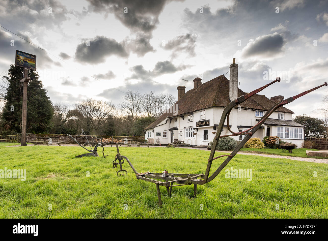 La Charrue Pub à Stalisfield, Kent, UK Banque D'Images