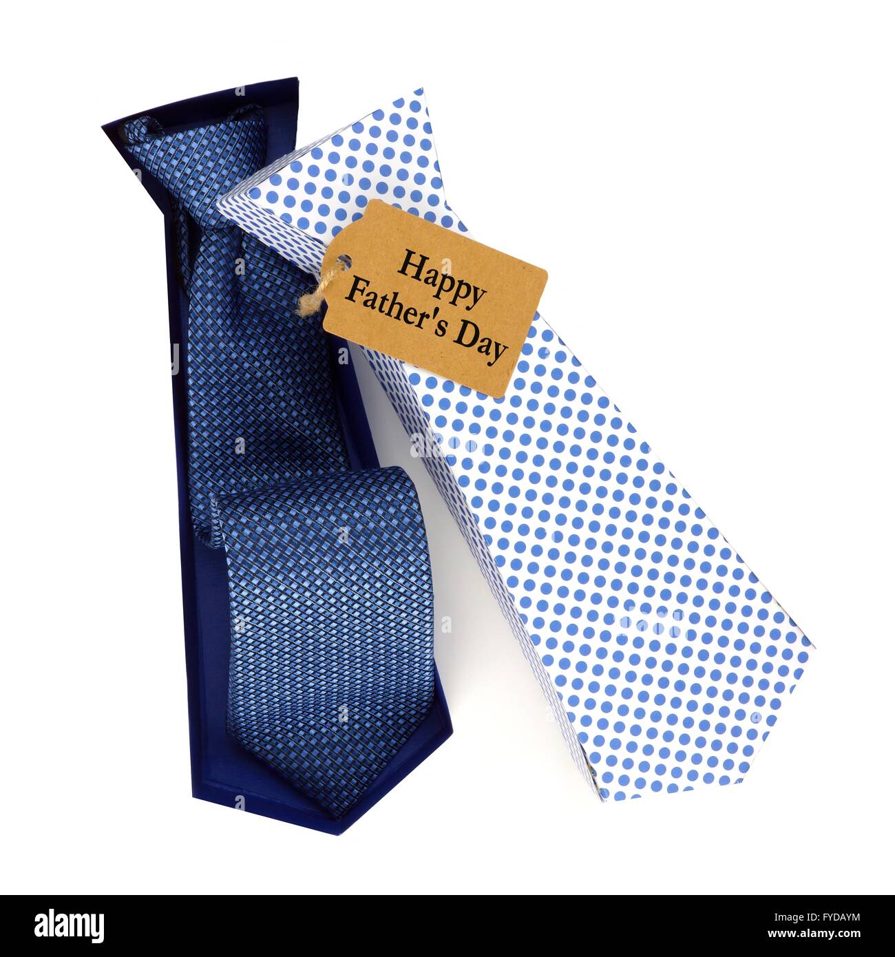 Ouvert en forme de cravate fait main Fête des Pères boîte-cadeau avec un  tag sur un fond blanc Photo Stock - Alamy