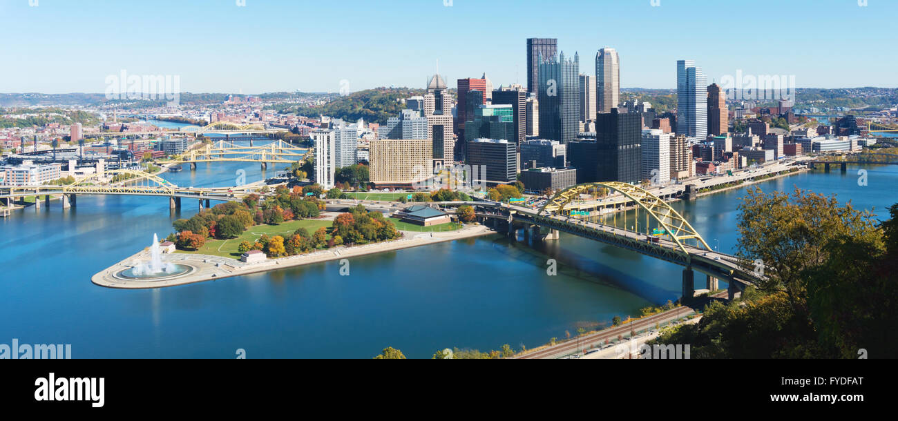 Vue panoramique sur Pittsburgh, PA USA Banque D'Images