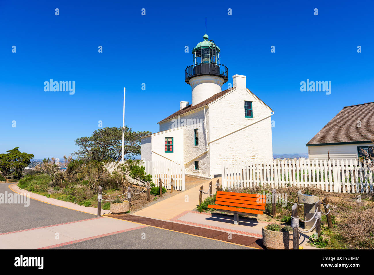 San Diego, Californie, à l'ancien phare de Point Loma. Banque D'Images
