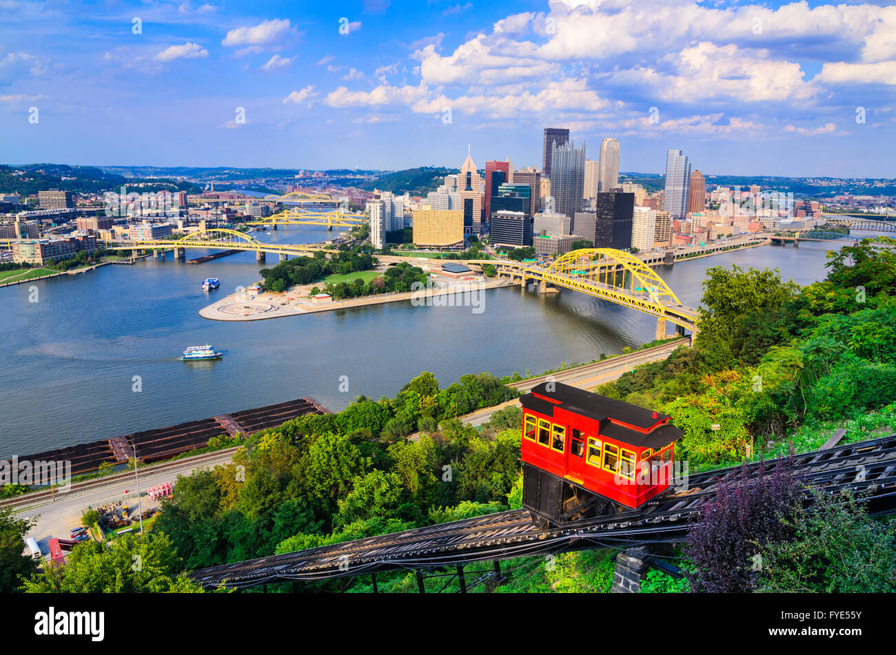 Pittsburgh, Pennsylvanie, USA sur le centre-ville et la pente. Banque D'Images