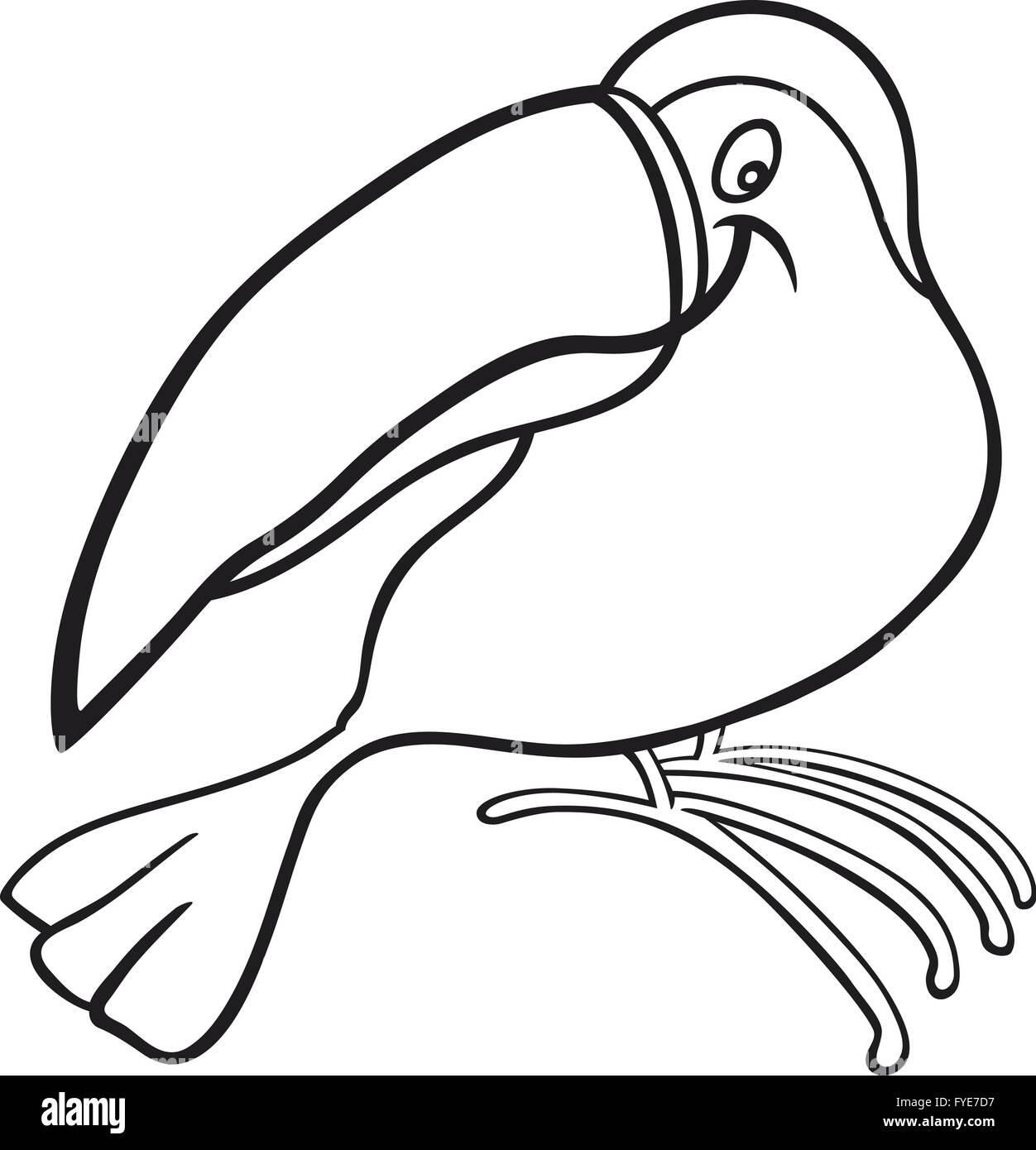 Dessins à colorier pour Toucan Banque D'Images