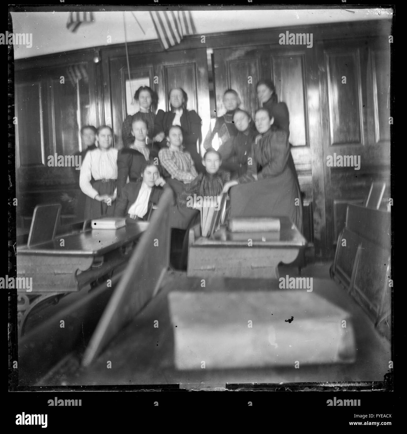 Photographie victorienne de camarades à l'école à Fallston, Maryland. Banque D'Images