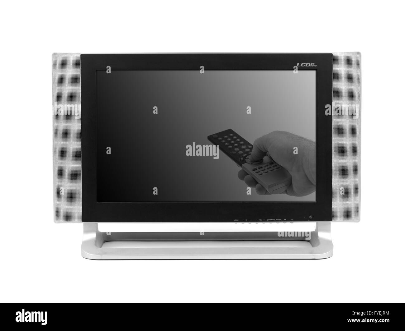 Une TÉLÉVISION À ÉCRAN LCD Monitor isolé sur fond blanc Banque D'Images