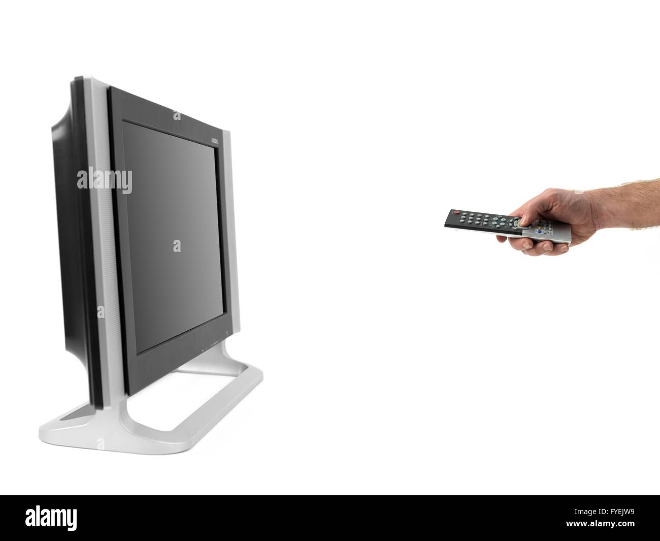 Une TÉLÉVISION À ÉCRAN LCD Monitor isolé sur fond blanc Banque D'Images