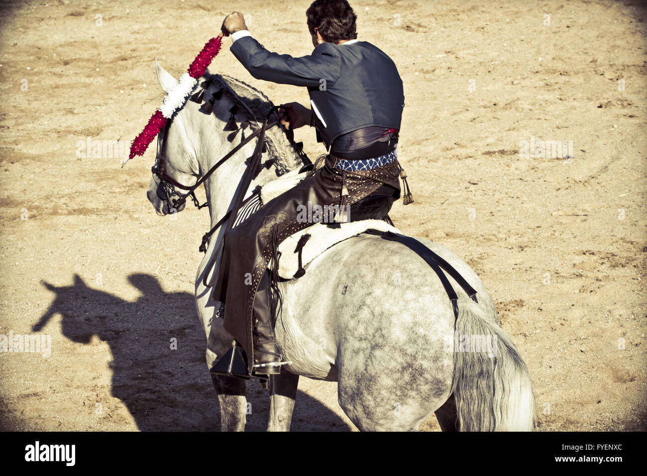 Corrida à cheval. Corrida espagnole typique. Banque D'Images