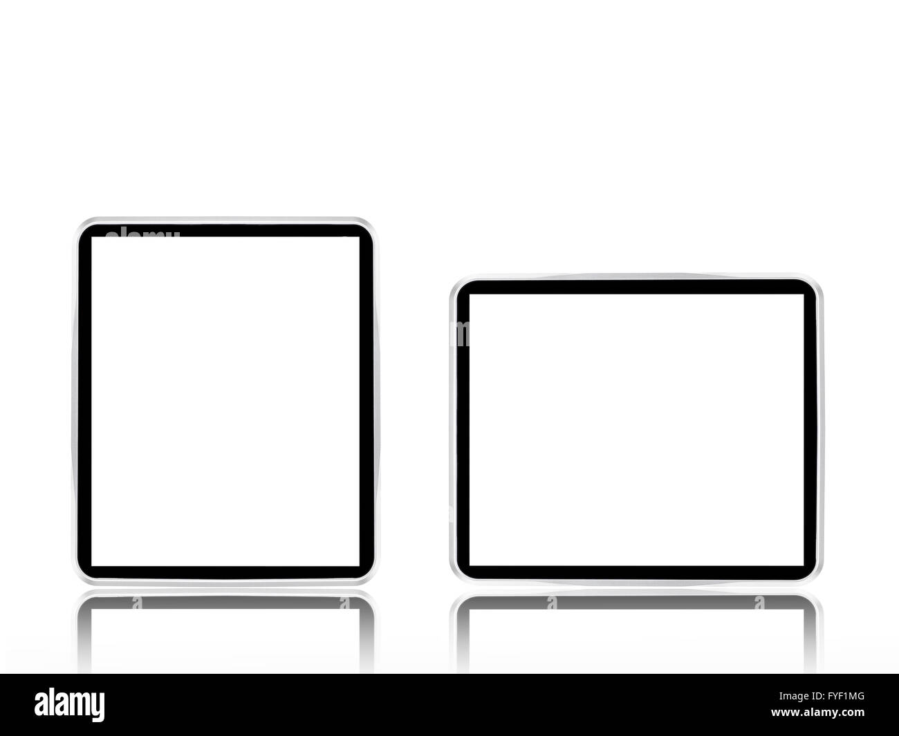 Une tablette ordinateur isolé sur fond blanc Banque D'Images