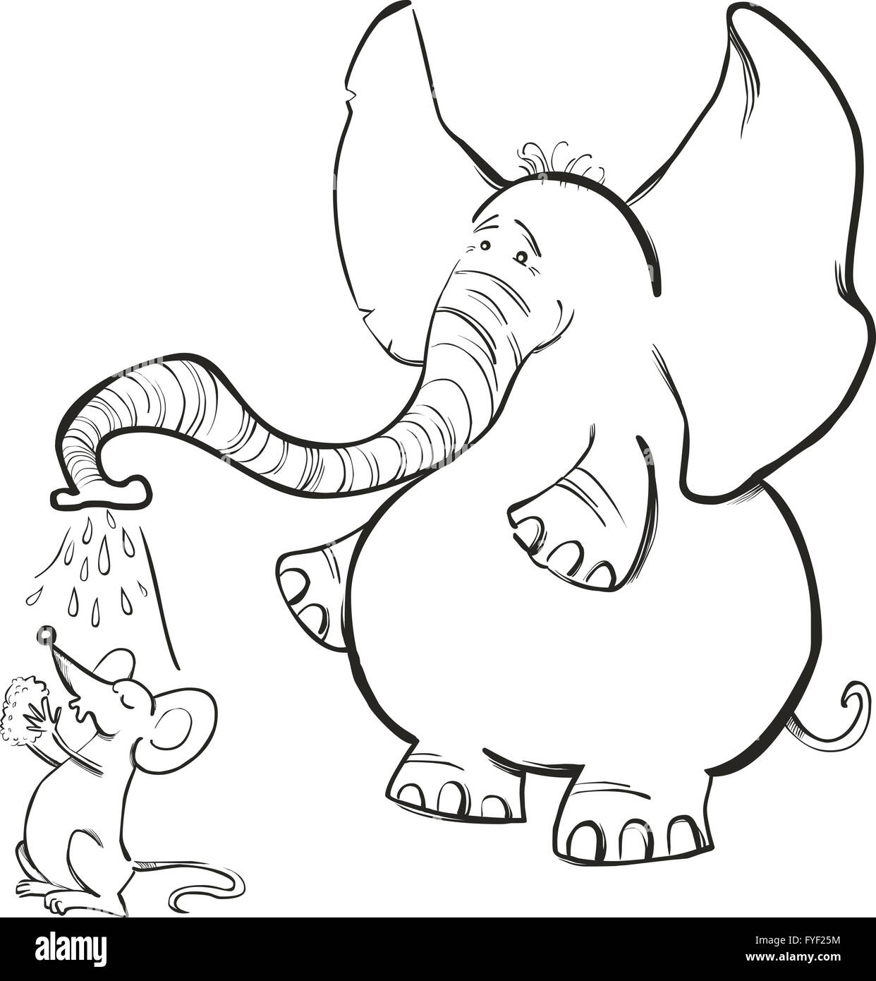 Pour l'éléphant et la souris Coloring Book Banque D'Images