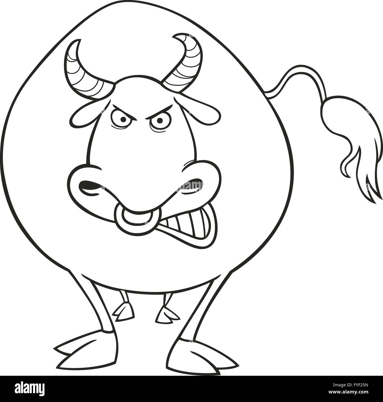 Livre de coloriage pour bull en col¨re Stock