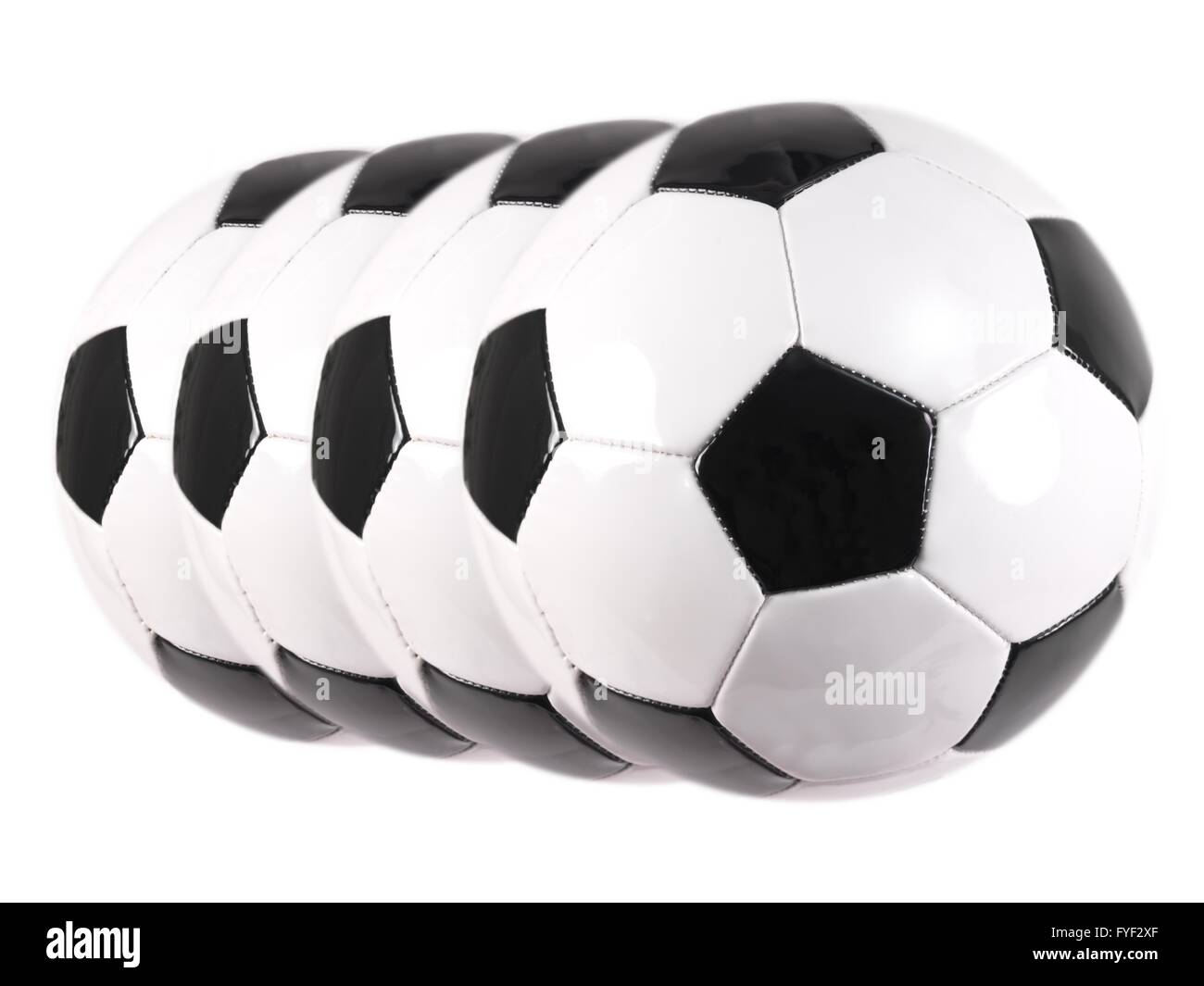 Les ballons de soccer isolé sur fond blanc Banque D'Images