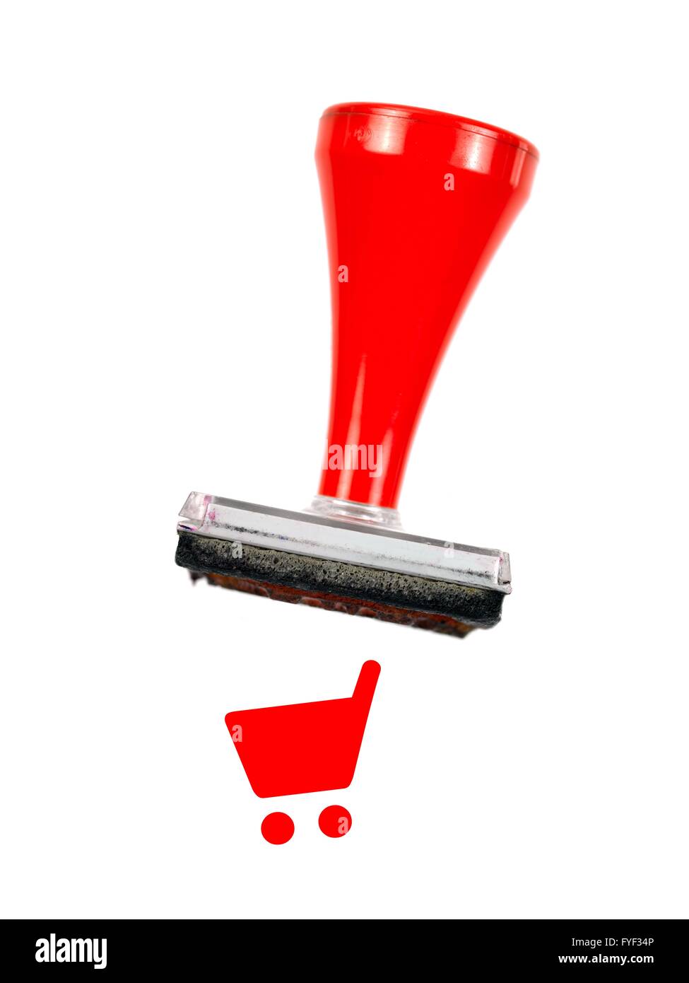 Un timbre en caoutchouc isolé sur fond blanc Banque D'Images