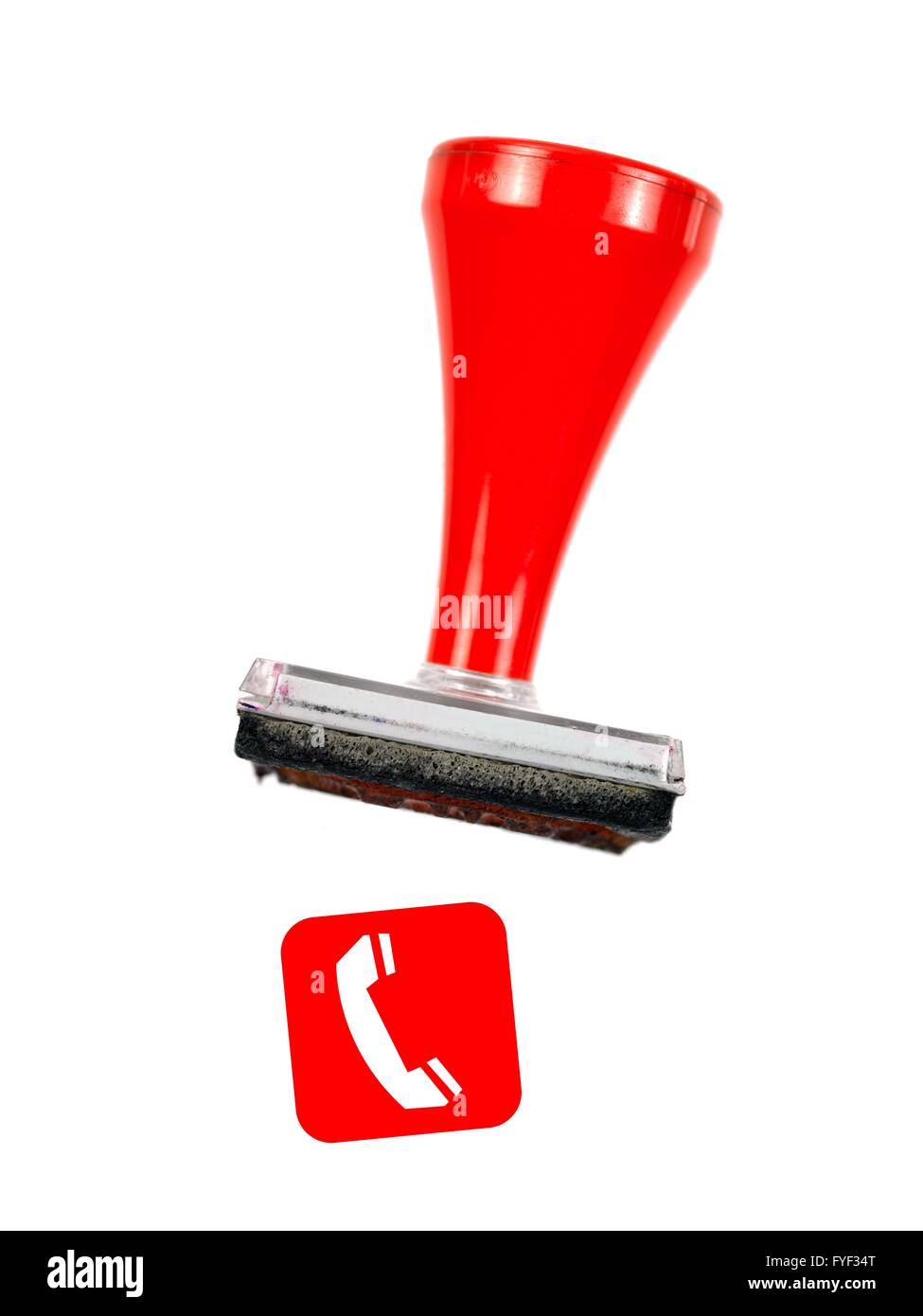 Un timbre en caoutchouc isolé sur fond blanc Banque D'Images