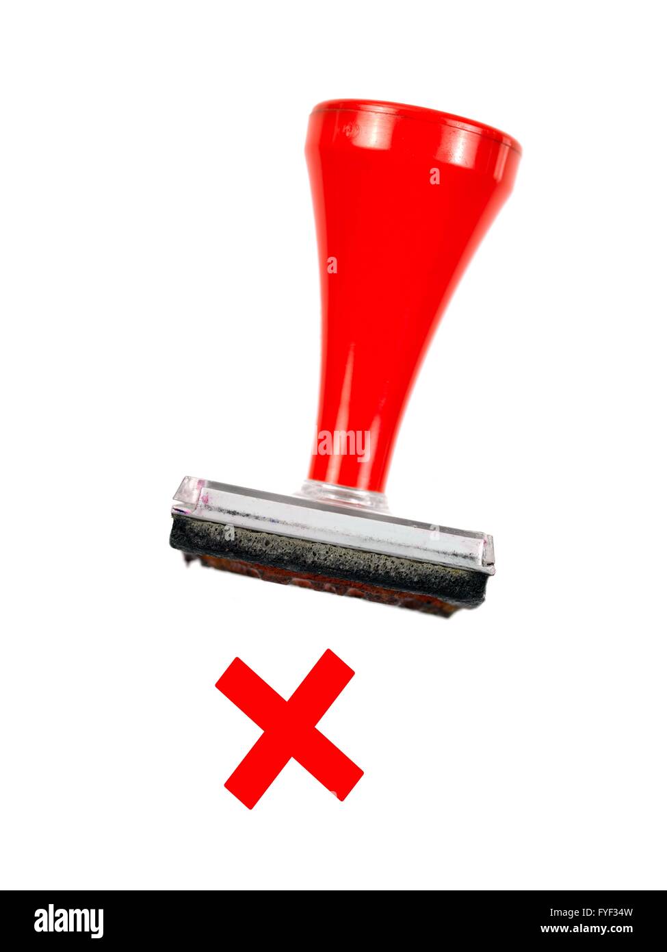 Un timbre en caoutchouc isolé sur fond blanc Banque D'Images