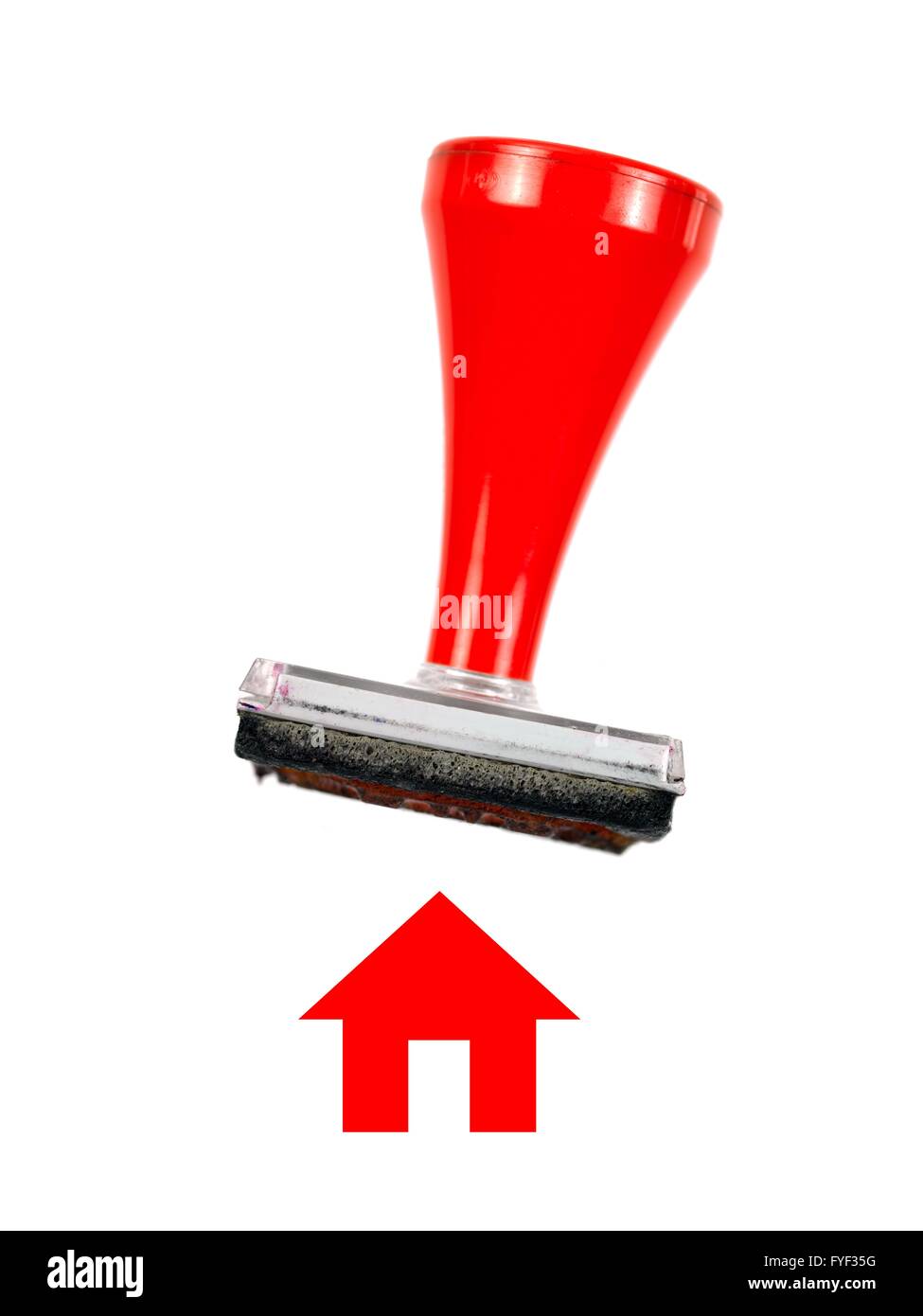 Un timbre en caoutchouc isolé sur fond blanc Banque D'Images