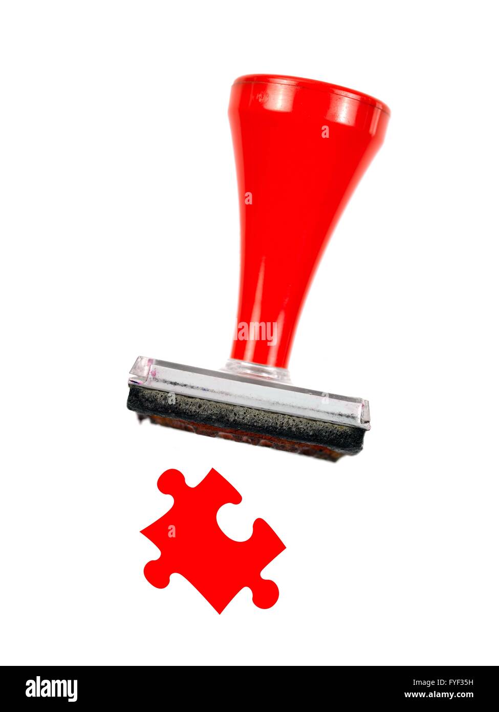 Un timbre en caoutchouc isolé sur fond blanc Banque D'Images